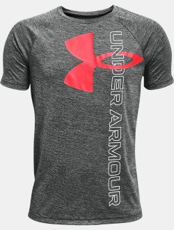 Boys' UA Tech Split Logo Hybrid Short Sleeve