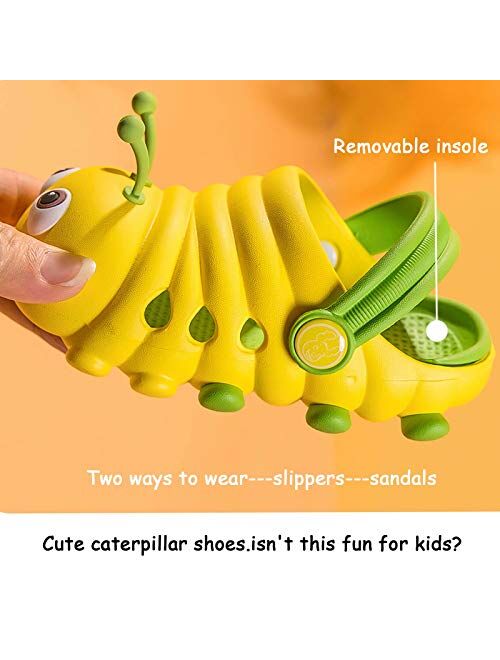 Kid Slippers Caterpillar Boys Girls Sandals Light Garden Shoes Non-Slip Water Cute Clogs Beach Pool