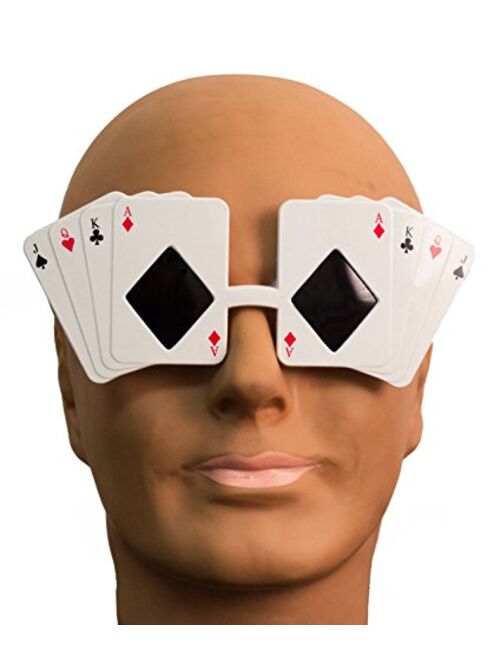 Loftus International Star Power Poker Themed Jack Queen King Ace Sunglasses, White, One Size