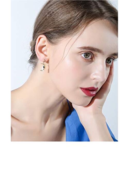 Voberry Earrings for Women Creative Cartoon Astronaut Stud Earrings for Women Asymmetric Spaceman Star Earing Hypoallergenic Jewelry 