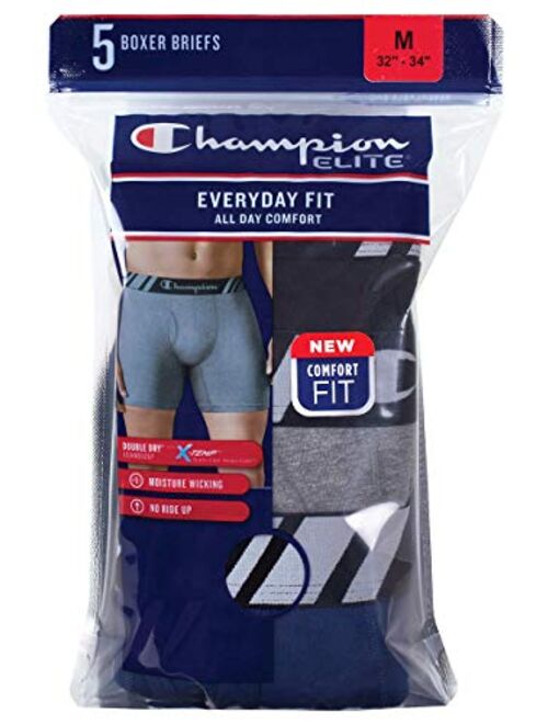 Champion Men's 5 Pack Smart Temp Boxer Brief - New 5 Value Pack - Multi Color - Medium