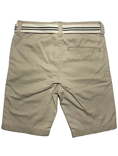 Nautica Boys Flat Front Belted Shorts, Sand Cove