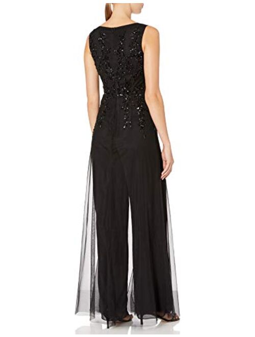 Adrianna Papell Women's Beaded Georgette Jumpsuit