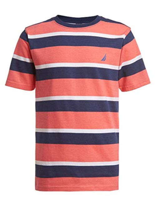 Nautica Boys' Short Sleeve Striped Crew Neck T-Shirt