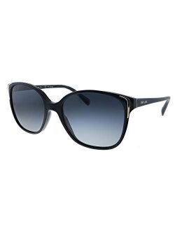 Conceptual PR 01OS 1AB5W1 Black Plastic Square Sunglasses Grey Gradient Polarized Lens
