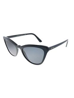 Catwalk PR 01VS 1AB5S0 Black Plastic Cat-Eye Sunglasses Grey Lens