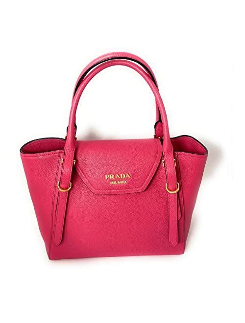 Prada Vitello Grain Magenta Pink Top Handle Crossbody Handbag 1BA270
