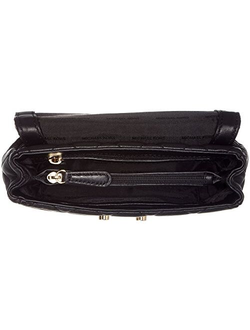 MICHAEL Michael Kors Sloan Small Quilted-Leather Shoulder Bag - Black / Gold