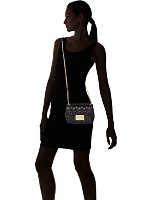 MICHAEL Michael Kors Sloan Small Quilted-Leather Shoulder Bag - Black / Gold
