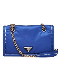 Indaco Blue Tessuto Nylon Chain Flap Bag 1BD199