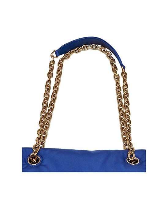 Prada Indaco Blue Tessuto Nylon Chain Flap Bag 1BD199