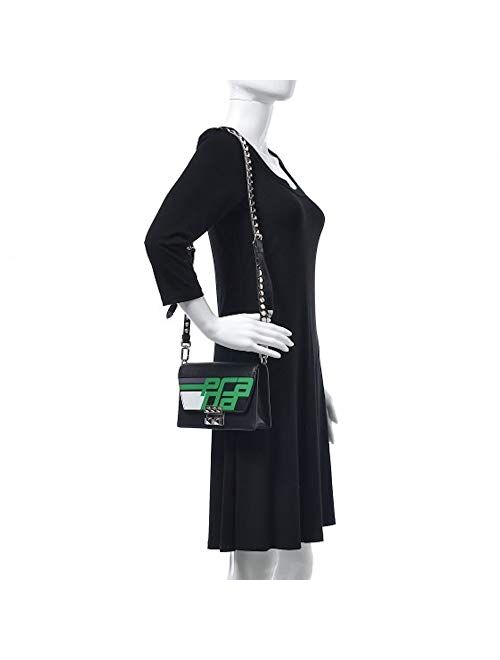 PRADA Crossbody Bags Handbags Saffiano City Calfskin Logo Printed Elektra Shoulder Bag Black Verde