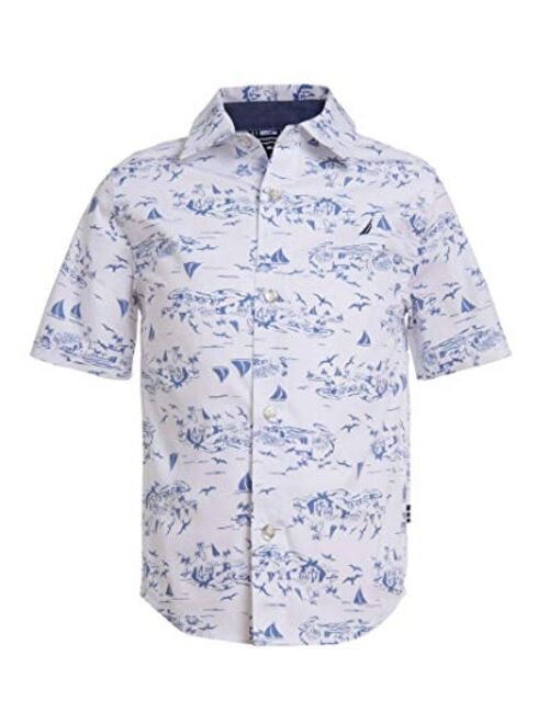 Nautica Boys' Short Sleeve Printed Woven Shirt