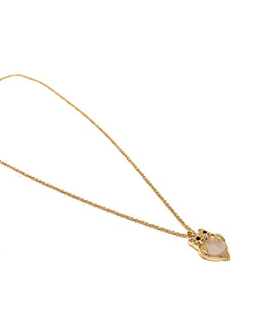 Kate Spade New York Into The Woods Owl Gold Plated Charm Pendant Necklace Cream