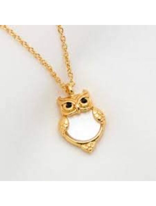 Kate Spade New York Into The Woods Owl Gold Plated Charm Pendant Necklace Cream