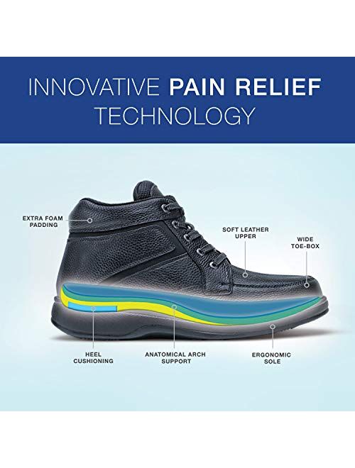 Orthofeet Proven Plantar Fasciitis, Foot Pain Relief. Extended Widths. Best Orthopedic Diabetic Men's Boots Highline