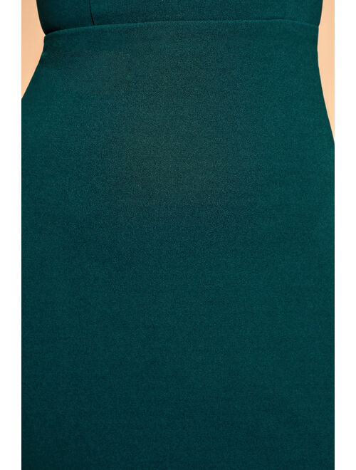 Lulus Moments Of Bliss Forest Green Backless Mermaid Maxi Dress