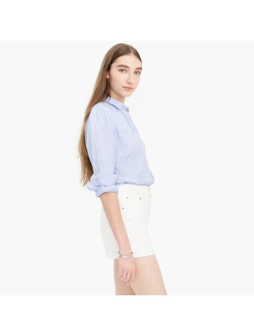 J.Crew High-rise denim short in white with button fly