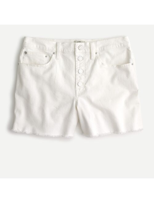 J.Crew High-rise denim short in white with button fly