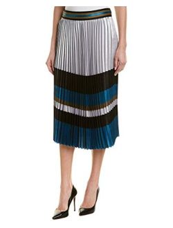 Elie Tahari Women's Striped Plisse Pleated Polyester Tamsen Skirt