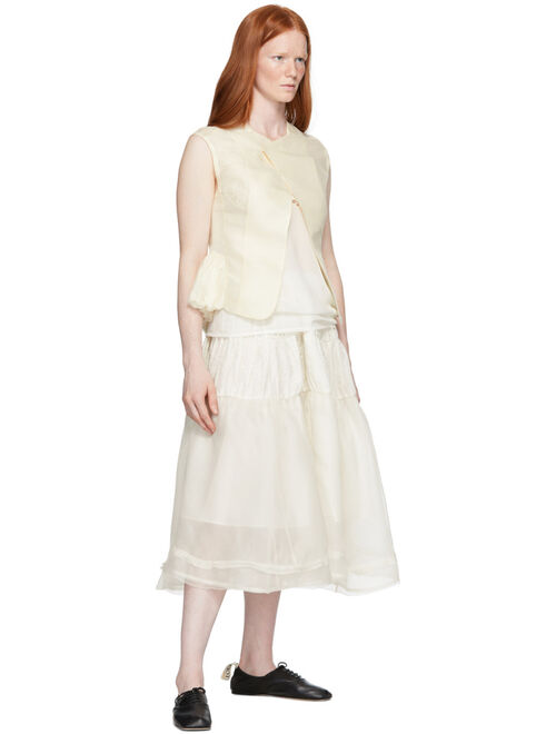 Renli Su White Mulberry Silk Ballet Skirt