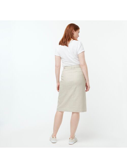 J.Crew Button-front skirt in stretch linen