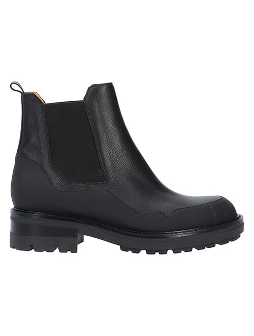 Donatello Black Textured Belka Leather Chelsea Boot - Women