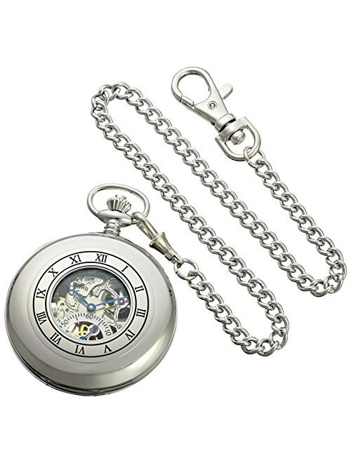 Charles-Hubert Paris Charles-Hubert, Paris 3972-W Premium Collection Analog Display Mechanical Hand Wind Pocket Watch