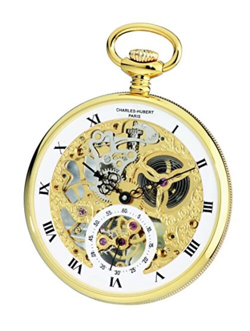 Charles-Hubert Paris Charles-Hubert, Paris 3971-G Premium Collection Analog Display Mechanical Hand Wind Pocket Watch