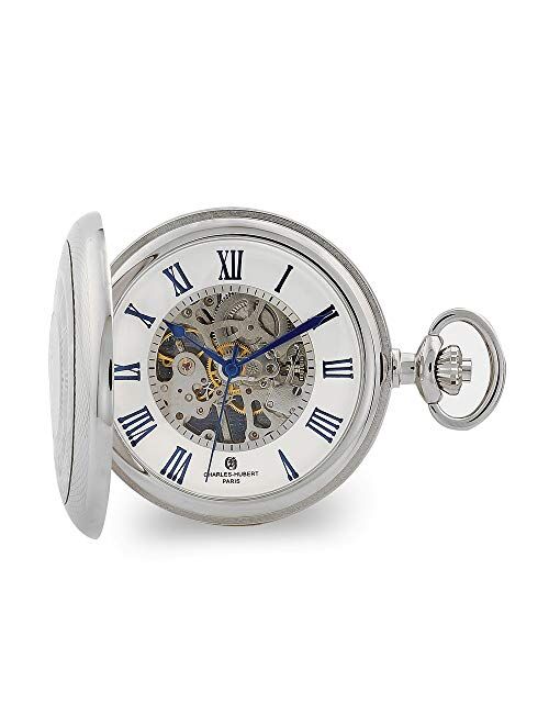 Charles-Hubert Paris Charles Hubert Chrome Finish Open Window Case Pocket Watch