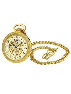 Women's Gold Tone Stainless Steel Chain Pocket Watch 48mm
