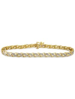 Macy's Diamond Swirl Tennis Bracelet (1/2 ct. t.w.) in 10k Gold or White Gold
