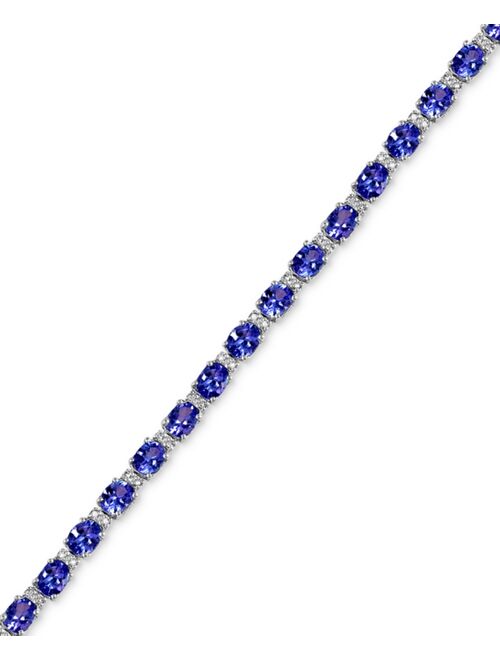 EFFY® Tanzanite (8-7/8 ct. t.w.) and Diamond (1/4 ct. t.w.) Tennis Bracelet in 14k White Gold, Created for Macy's