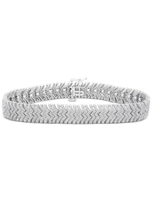 Macy's Diamond Chevron Bracelet (3 ct. t.w.) in Sterling Silver