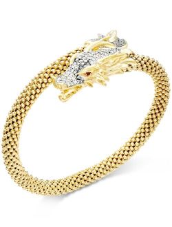 Macy's Diamond Dragon Bypass Bracelet (1 ct. t.w.) in 14k Gold over Sterling Silver