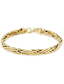 Italian Gold Woven Link Chain Bracelet in 14k Gold