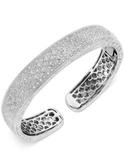 Macy's Diamond Beaded Cuff Bracelet (1/2 ct. t.w.) in Sterling Silver