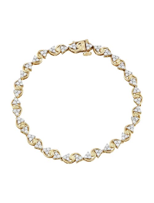 10k Gold 1 1/2 Carat T.W. Diamond S-Link Tennis Bracelet
