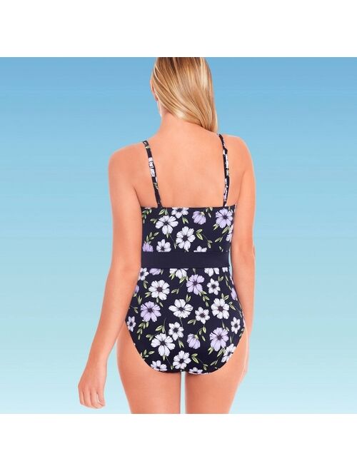 Beach Betty by Miracle Women's Slimming Control Belted One Piece Swimsuit