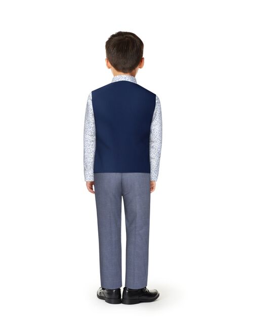 Nautica Little Boys Micro Texture Vest, 4-piece Set