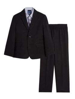 Little Boys Solid Texture Suit, 4-piece Set