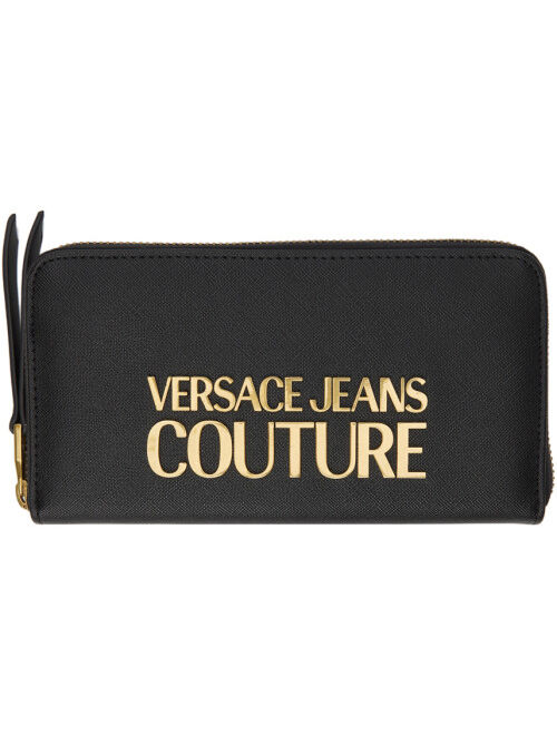 Versace Black Logo Plaque Wallet