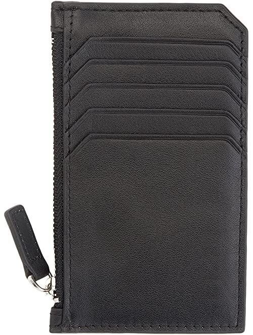 ROYCE New York Leather Zippered Credit Card Case