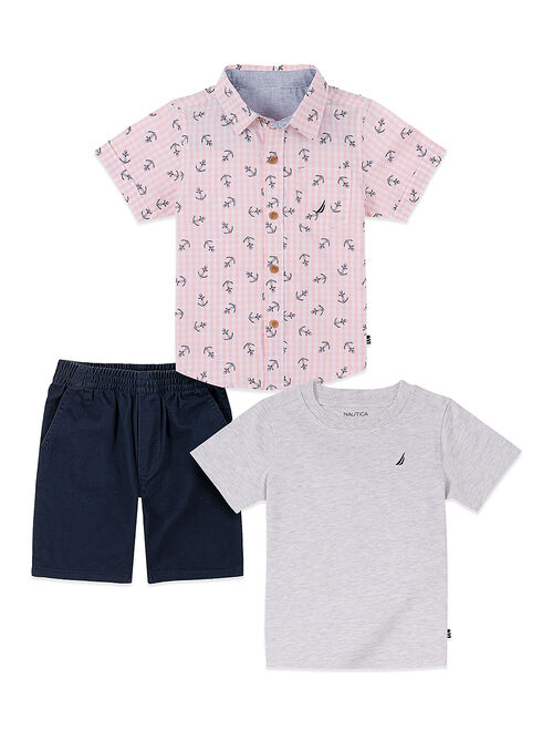 Nautica Pink & Black Polo Shirt Set - Infant, Toddler & Boys