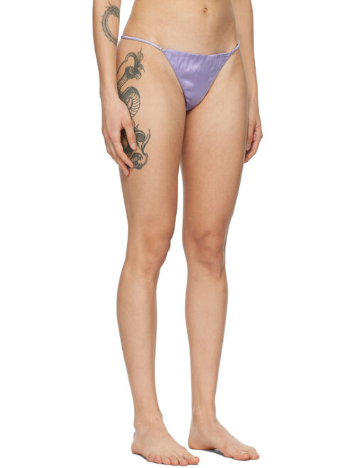 Fleur du Mal SSENSE Exclusive Purple Silk V-String Thong