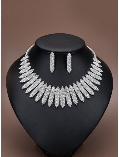 Shein 3pcs Rhinestone Decor Jewelry Set