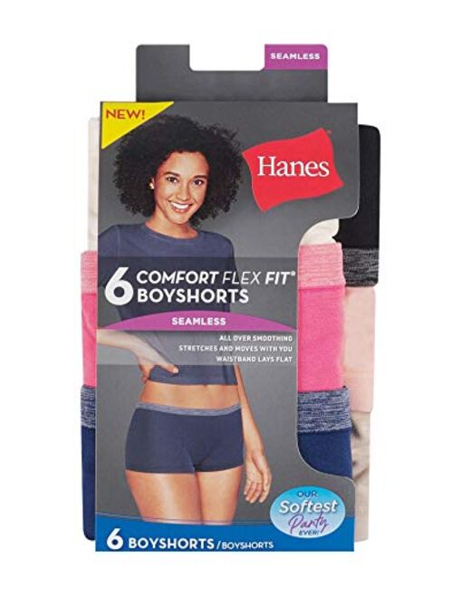 Hanes Women's Seamless Bikini Underwear, Comfort Flex Fit, 6-Pack