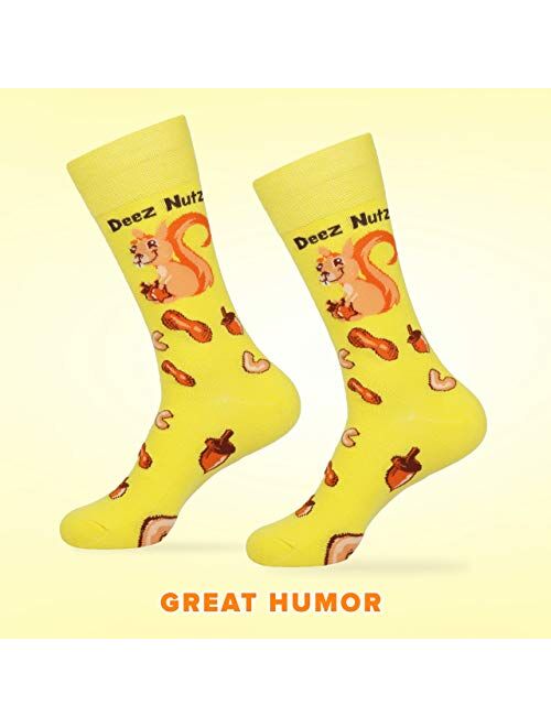Funny Socks Deez Nuts Meme Socks Squirrel Lovers Socks Fun Socks Unisex Funky Socks Casual Dress Socks