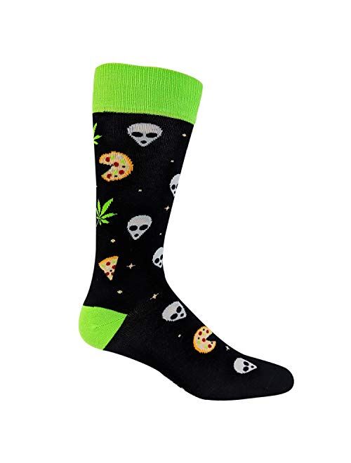 Men's Pizza Weed Alien Socks Funny 420 Munchies Conspiracy Footwear