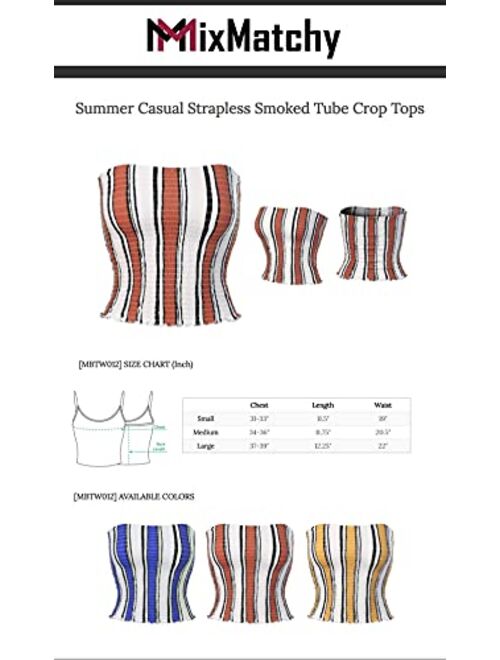 MixMatchy Women's Floral Print Smocked Lettuce Edge Crop Tube Top